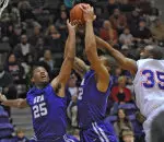 Desmond Haymon had his second straight double-double on Saturday at Northwestern State.