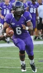 Running back Gus Johnson and the Lumberjacks host Nicholls State for Homecoming game.