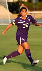 Senior midfield Brenda Salazar and the Ladyjacks fell 2-0 to No. 25 Texas Friday night.