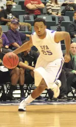 Senior Desmond Haymon is one of two starters returning for the Lumberjacks in 2013-14.
