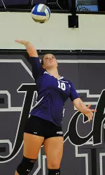 Junior Jill Ivy recorded 14 kills in SFA's 3-1 loss to Oral Roberts Thursday.