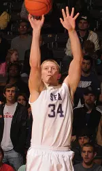 Junior Jacob Parker recorded his third double-double of the season in 66-58 loss at East Tennessee State Saturday.
