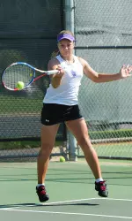 Lera Terentyeva grabbed a win over Texas State's Eva Dench 6-1, 6-2.