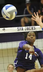 Freshman Justice Walker recorded 12 kills in 3-0 win at Southeastern Louisiana Thursday night.