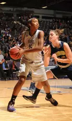 Porsha Roberts scored 12 points in SFA's 64-50 loss at SHSU.