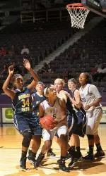 Porsha Roberts led SFA with 17 points in a 53-45 win over UCA.
