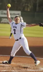Angela White and the Ladyjacks fell to Arkansas, 9-2 on Tuesday.