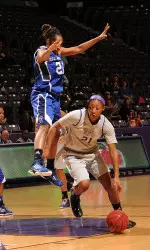 Daylyn Harris and the Ladyjacks beat the Islanders, 58-52 on Saturday.