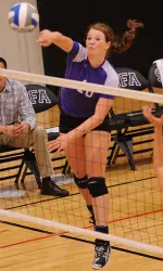 Jill Ivy recorded 19 kills in SFA's 3-2 win over Louisiana Tech Tuesday night.