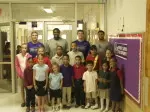 Aaron Thomas, Byron Williams, Joe Minden and Caleb Nelson visisted Raguet Elementary Wednesday morning.