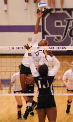 Jacque Allen recorded a season-high 13 kills in win over UNO Thursday night.