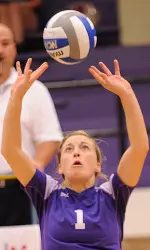 Paige Holland recorded her second double-double of the season in win over Elon.