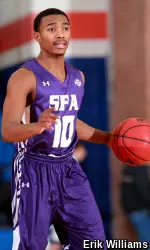 Sophomore Trey Pinkney and SFA to play at Northwestern State on Thursday.