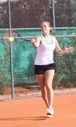 Denise Maxl joins the Ladyjacks tennis team.