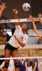 Justice Walker tallied 11 kills on Thursday night to lead SFA over SLU.