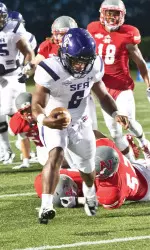 Senior RB Gus Johnson needs just four yards to move into second among SFA's all-time leading rushers