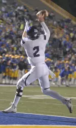 QB Zach Conque catching his touchdown reception in the win over McNeese State Saturday