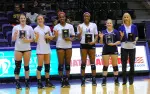 Debbie Humphreys and her five All-SLC performers were honored before Friday night's match