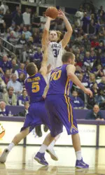 Senior Jacob Parker recorded a season-high 21 points in SFA's loss at Xavier.