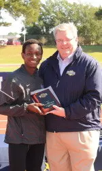Charles Mathenge broke a school record to take second place in the SLC Championships on Monday