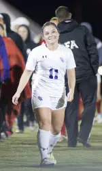 Senior Christie Hinojosa scored the first multi-goal match of her career.