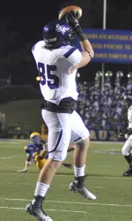 Freshman TE Jayson Clements pulls in the touchdown in the third quarter putting SFA on top 24-9.