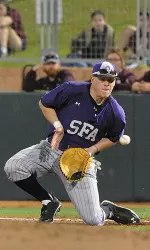 Senior Zach Marberry went 1-for-1 with a double in SFA 3-2 loss at No. 21/27 Alabama on Sunday.