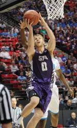 Sophomore Thomas Walkup recorded his fourth double-double of the season in SFA's loss to UCLA.