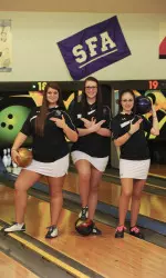 SFA seniors Nicole Parkhurst, Whitney McCoy and Sierra Gibbons