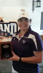 Freshman Piper Kyle finished tied for third at the 2014 SLC Championships, the best individual finish in program history