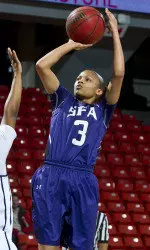 Senior Kali Jerrell notched a double digit point average during SFA's postseason run