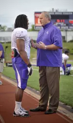 Head coach Clint Conque will take part in his first SLC Media Day as the Lumberjacks' head man