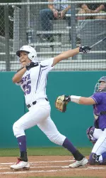 Senior Elizabeth Arana capped her SFA career with a walkoff homer as SFA swept Lamar on Senior Day