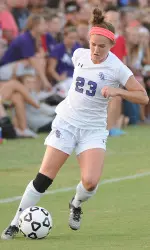 Hanna Barker scored the first goal of her career in collegiate debut in 2014 season opener vs. Oregon State.