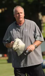 Head coach Clint Conque led the 'Jacks through their first fall practice Tuesday afternoon