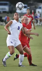 Senior Chelsea Raymond scored the golden goal in SFA's overtime win over Lamar.
