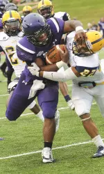 Gus Johnson currently ranks second all-time in SFA history in career touchdowns (38) and fifth in career rushing yards (2,716)
