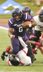 Gus Johnson became SFA's all-timer career rushing touchdown leader with his four scores against UIW