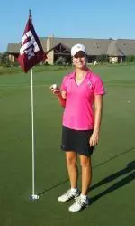 Freshman Erica Lautensack shot the first hole-in-one in program history in her first collegiate round