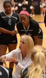 Debbie Humphreys (center) added six student-athletes to SFA's roster for 2016.