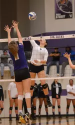 Makenzee Hanna accounted for 17 of SFA's 53 kills on Thursday evening.
