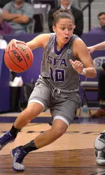 Junior Brentney Branch recorded four three-pointers on Tuesday night against UTA