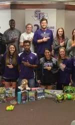 Members of SFA's SAAC helped collect toys throughout November and December.