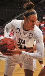 Tierany Henderson ranks second at SFA with 202 career three-pointers