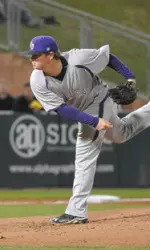 Jarred Greene allowed just three runs on two hits through 4.1 innings, including allowing no hits through the first four