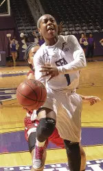 Brittney Matthew scored 14 points in Saturday night's victory over HBU