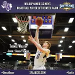 Junior Thomas Walkup named Southland Conference Player of the Week.