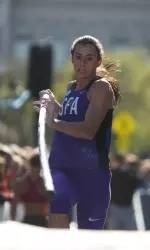 Demi Payne owns the second best outdoor height cleared in NCAA history (photo credit: Drake University)