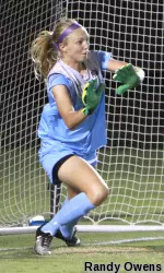 Lillie Ehlert blocked a penalty kick in the second half on Friday night as one of her 11 saves