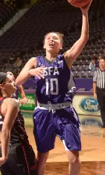 Junior Brentney Branch ranks seventh all-time at SFA in three-pointers made
